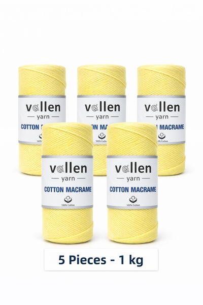 vollen yarn 5 Pcs, 1kg, Premium Cotton Macrame Cord, 2mm Cotton Chain Macrame...