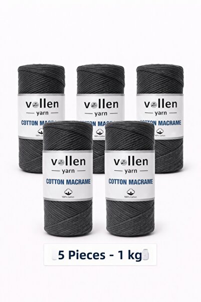 vollen yarn 5 Pcs, 1kg, Premium Cotton Macrame Cord, 2mm Cotton Chain Macrame...