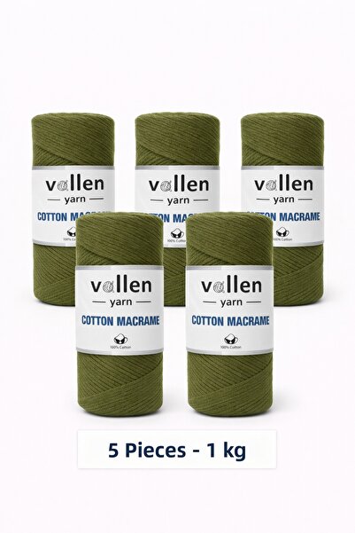 vollen yarn 5 ΤΕΜ., 1 ΚΙΛΟ, Βαμβακερό κορδόνι μακραμέ Premium, Βαμβακερή αλυσ...