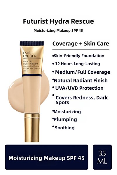 Estee Lauder Хидратиращ фон дьо тен Futurist Hydra Rescue Spf 45, 35 мл-1W2 SAND