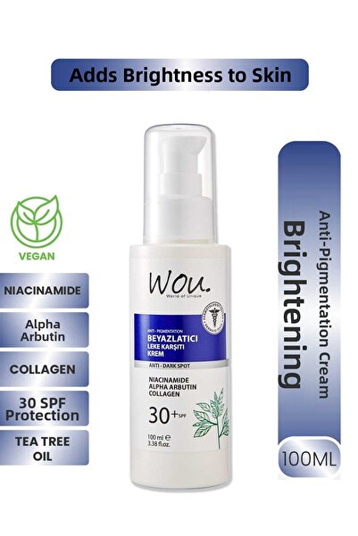 WOU World of Unique كريم تبييض وو المضاد للبقع SPF30+ 100 مل