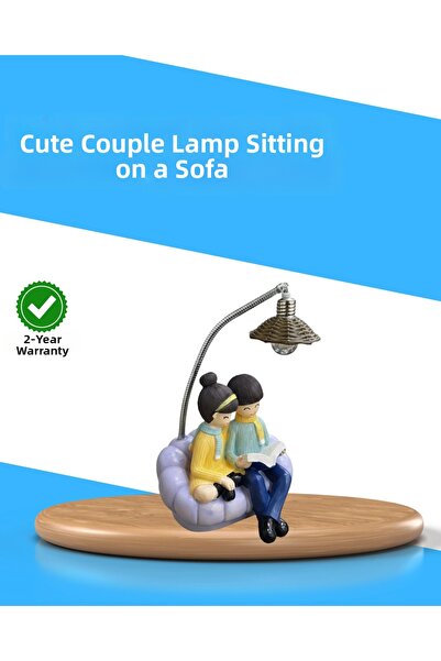 Epilons مصباح طاولة مزخرف ذو طابع رومانسي للزوجين، ضوء LED ناعم