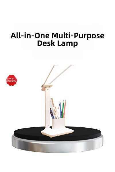 CT STONES Lampă de birou cu suport pentru pix și suport pentru telefon – Lumi...