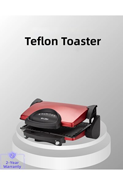 Epilons محمصة خبز بلوحة حمراء اللون تتسع لـ 6+ شرائح شواية متعددة السعة