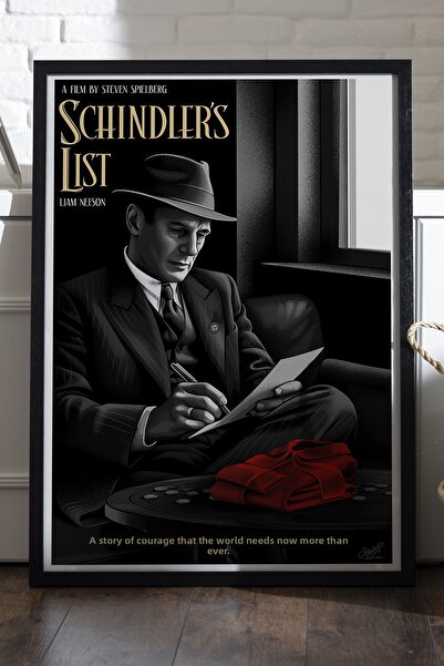 Duvarda Poster cu ramă din lemn negru Lista lui Schindler, pictură decorativă...