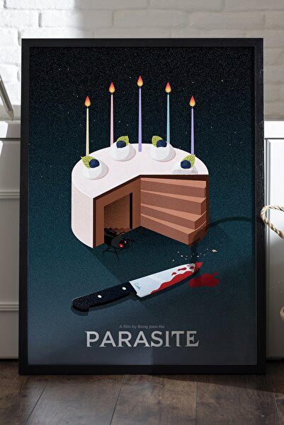 Duvarda Poster Parasite cu ramă din lemn negru, pictură decorativă de perete ...