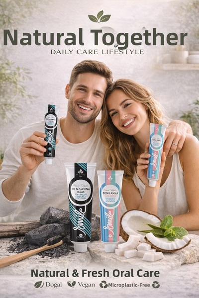 BEN ANNA معجون أسنان بن آند آنا بالكربون النشط وفلوريد جوز الهند، مجموعة مميز...