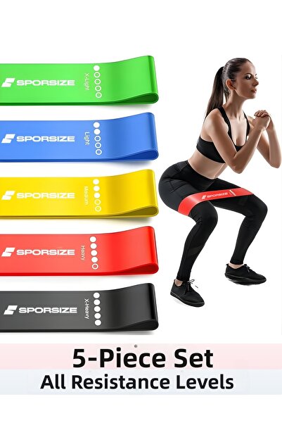 Sporsize Bandă de rezistență 100% latex – Fitness Pilates pentru sport acasă ...