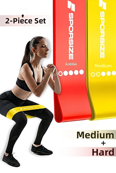 Sporsize شريط مقاومة من اللاتكس بنسبة 100% - للياقة البدنية والبيلاتس في المن...