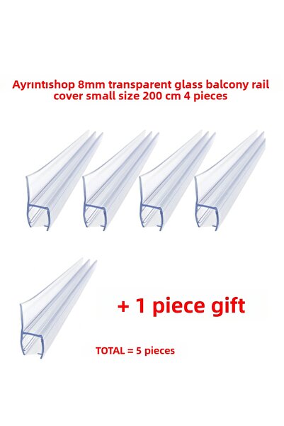 AYRINTISHOP Glass Balcony Wick 8mm Gasket Small H 200cm - 4 Pieces +1 Gift