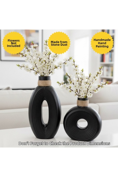 Nigistore Decorative Nordic Bohemian Style Double Vase Set - 1 Large 30cm - 1...