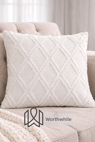 WorthWhile Husă de pernă Vera Şönil – Ecru 43x43 cm (50x50 - 30x50 – 40x60 Op...