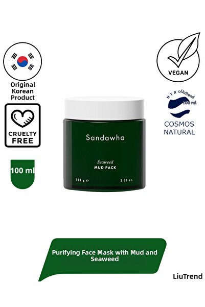 SANDAWHA قناع منقي للوجه من Seaweed Mud Pack 100 مل مع الطين والأعشاب البحرية