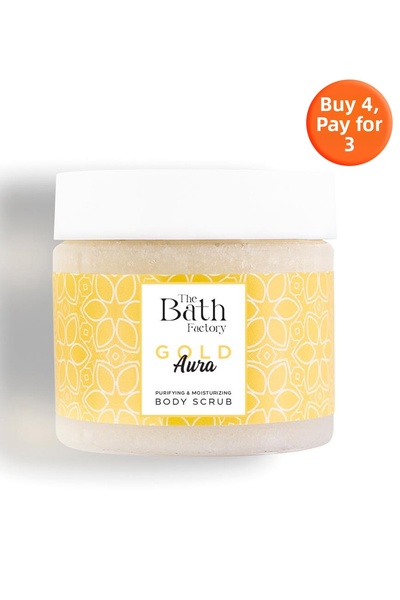 THE BATH FACTORY تقشير وترطيب وتنقية الجسم - جولد أورا 300 جرام