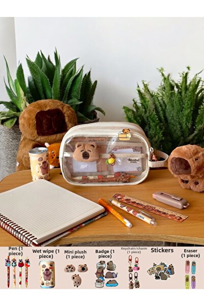 BABUN Set de 8 bucăți de suport pentru stilouri cu animale capibara de mare c...