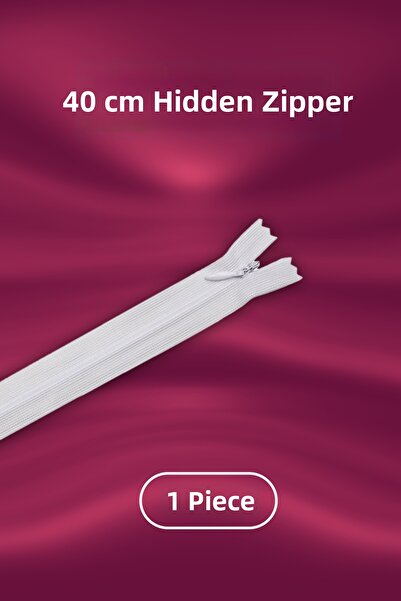 Moud's White Hidden Zipper 40cm 1 Piece