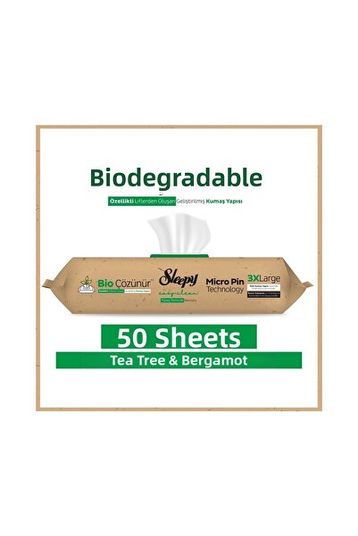 Sleepy منشفة تنظيف الأسطح الحيوية 50 قطعة ميدوود ليمون ليمون