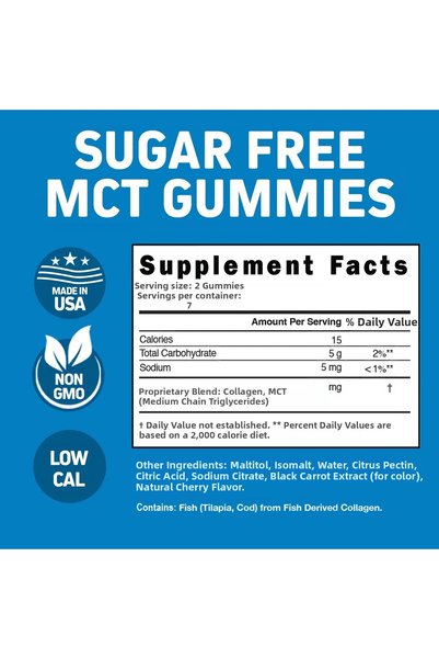 Herbtonics كيتو كولاجين + MCT GUMmies 90 حبة كيتوز + شعر وجلد وأظافر