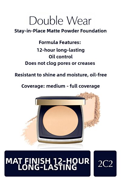 Estee Lauder Double Wear Stay-In-Place Matte Powder Foundation - 2C2 Pale Almond