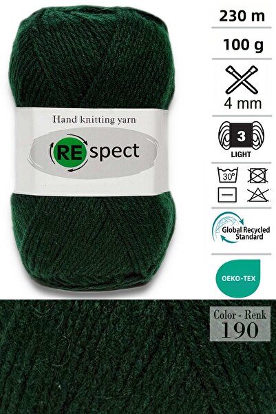 Respect 100 جرام - 230 متر صوف أكريليك ناعم - خيط للأطفال - 190