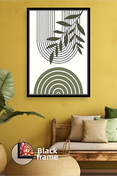 KOSS Dijital Pictură pe pânză înrămată cu model liniar de frunze pentru decor...