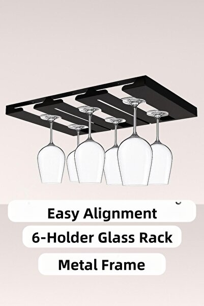 VENON حامل أكواب أسود مكون من 6 قطع، حامل أكواب معدني مقاوم للصدأ، حامل أكواب...