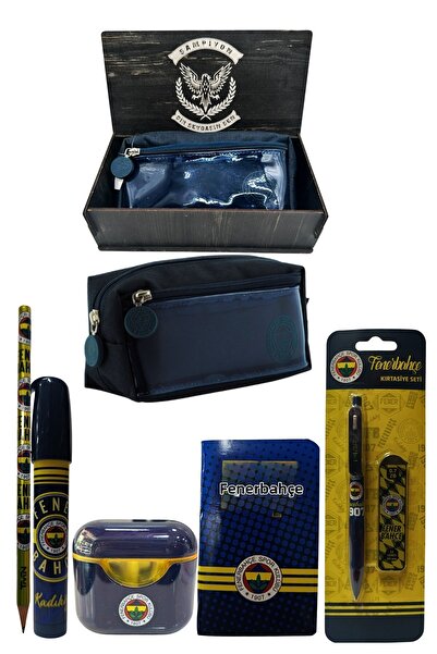 Fenerbahçe Original Licensed Navy Blue Air Pencil Sharpener Wooden Boxed 6-Pi...