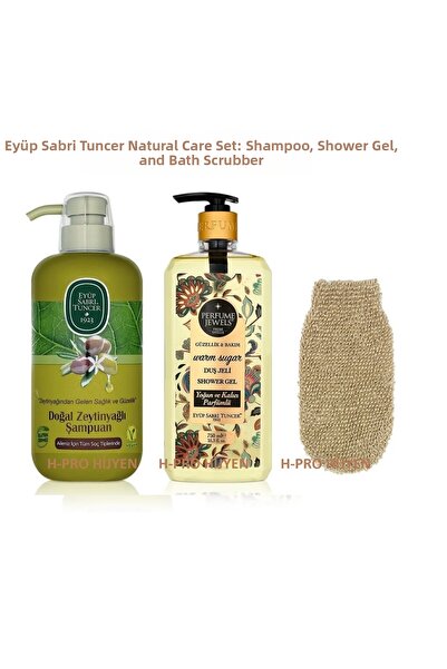 Eyüp Sabri Tuncer مجموعة العناية الطبيعية – شامبو، جل استحمام، وليفة استحمام