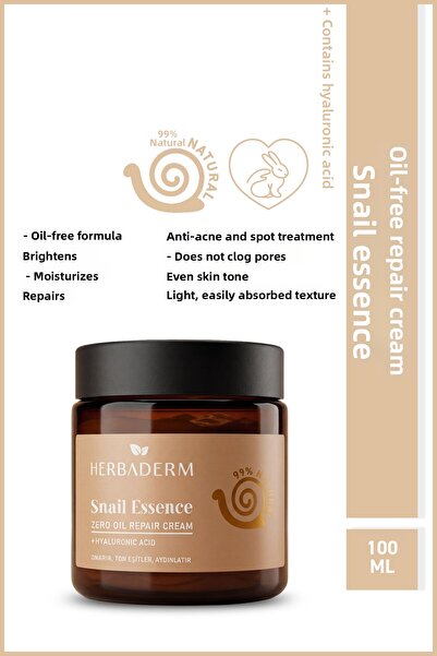 Herbaderm كريم إصلاح خالي من الزيوت بخلاصة الحلزون، ضد البقع والندبات 100 مل