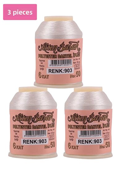 Altınbaşak 3 Pieces Gold Spike Needle and Lace Thread 20 Gr - Alpotekno - No:...