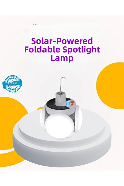 Epilons Lampă pliabilă cu LED pentru camping și grădină, alimentată cu energi...