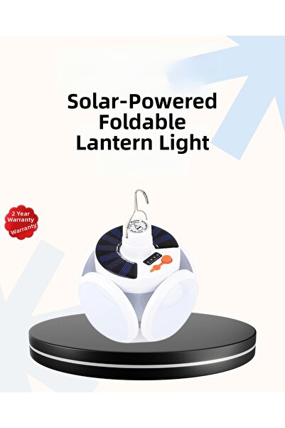 Epilons Lampă solară pliabilă cu 5 aripi, cu LED-uri, pentru grădină și camping