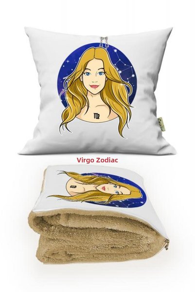 Generic Brand Virgo Printed TV Blanket Optional Pillow & Throw Pillow 110x170cm