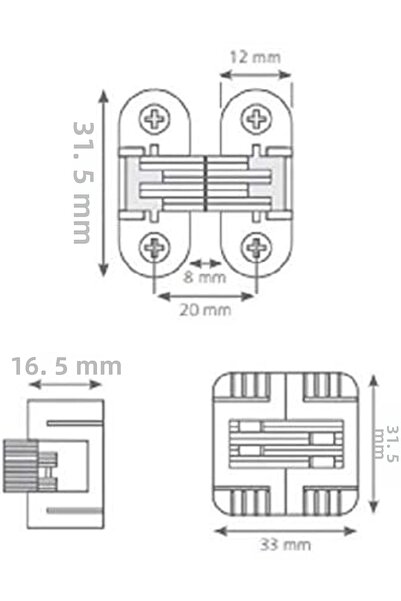 Nacario Nrcrioshop Plastic Oval Accordion Table Hinge with Screw (2 Pieces) 1...