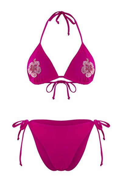 Trendyol Collection Fuchsia*St Triangle Beaded Accessory Diving/Scuba Regular...