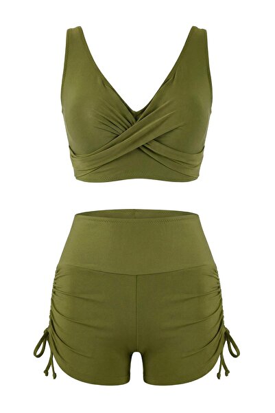 Trendyol Collection Khaki Tünelli Bralette Bikini Set Tbess26Bt00007