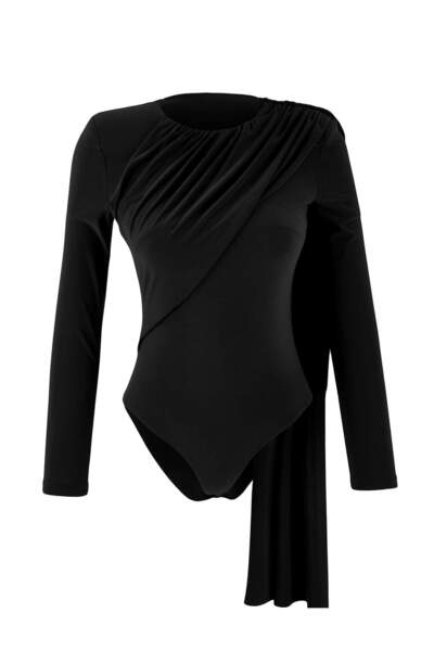 Trendyol Collection Black Cape Detailed Shirred Knitted Party Body Tprss26Bd0...