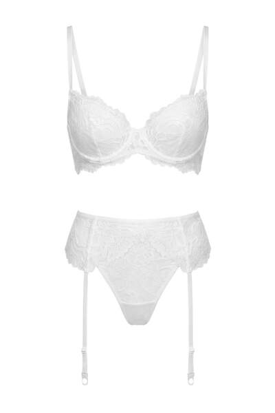 Trendyol Collection Weißes Spitzen-Unterwäsche-Set ohne Körbchen THMSS26CC00015