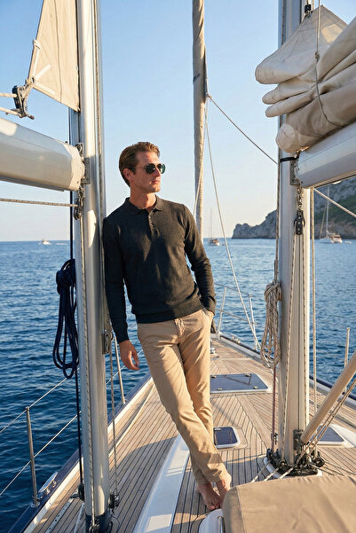 Buratti Pamuk Karışımlı Regular Fit Polo Yaka Kazak Erkek POLO YAKA KAZAK 456223