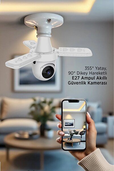 Kensa Duya Takılan İç Mekan Güvenlik Kamerası 360° - Full HD Gece Görüş Harek...
