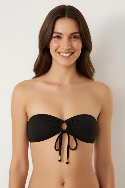 AYYILDIZ 63567 Top de bikini negru fără bretele