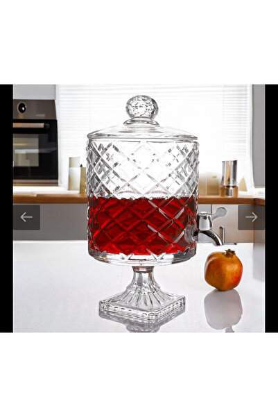 EVRA Kristal Cam Sebil, Damacana, Şerbetlik, Yağdanlık Musluklu 4.5 Lt.