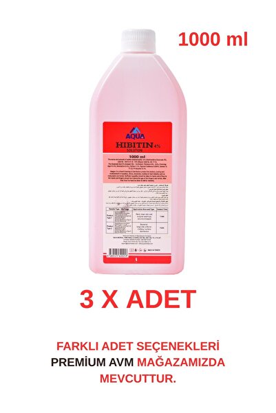 aquamed (3 ADET) Hibitin %4 Klorheksidin Glukonat Solüsyonu – El ve Cilt Hijy...