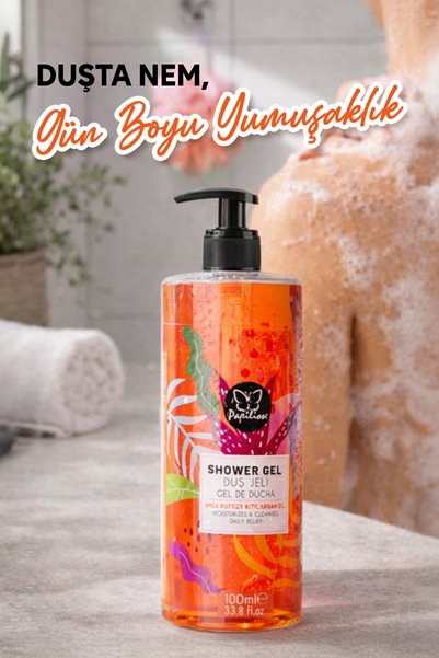Papilion Duş Jeli Shea Butter & Argan Yağlı Nemlendirici Bakım Duş Jeli 1000 ml