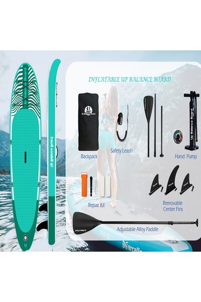 Cosfer Up Balance Board Şişme Sup Board/Stand Up Paddle Board 335x84x15 Cm Ye...