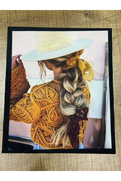 Gönülden Tasarım 22x19 cm Aplicație de cusut cu împletitură de păr pentru fetiță