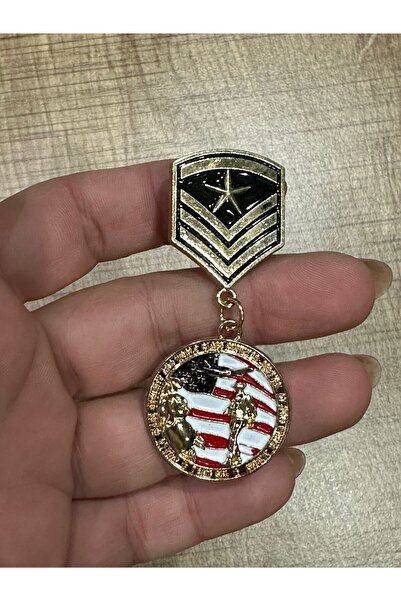 Gönülden Tasarım 6x3 Cm Amerika Özgürlük Heykeli Broş Apolet Yaka İğnesi