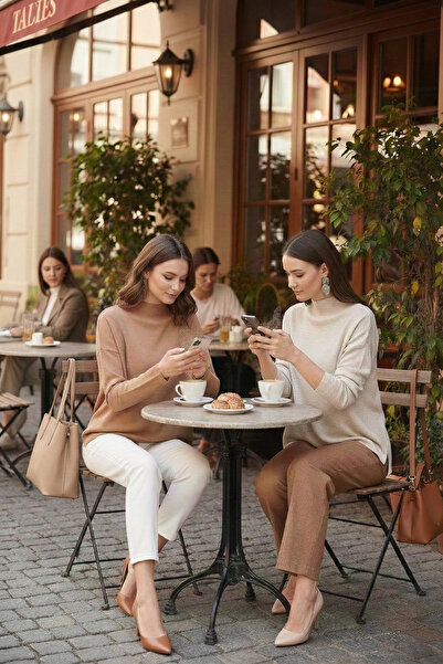 Lela Pamuklu Arkası Uzun Dik Yaka 2'li Paket Triko Kazak KAZAK 4615002S2