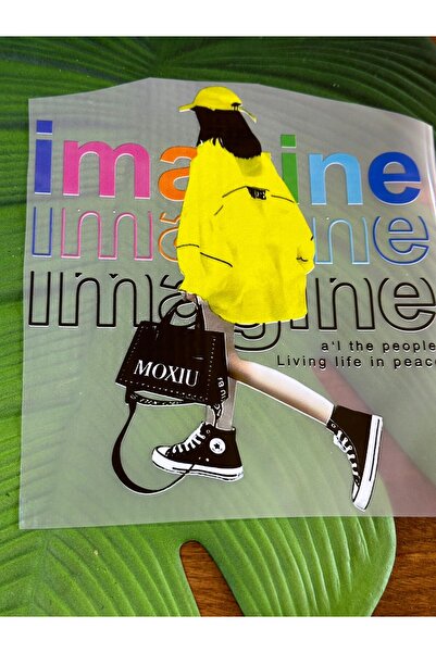 Gönülden Tasarım Lepilni transfer slika devojke za glačanje 20x19 cm žuta