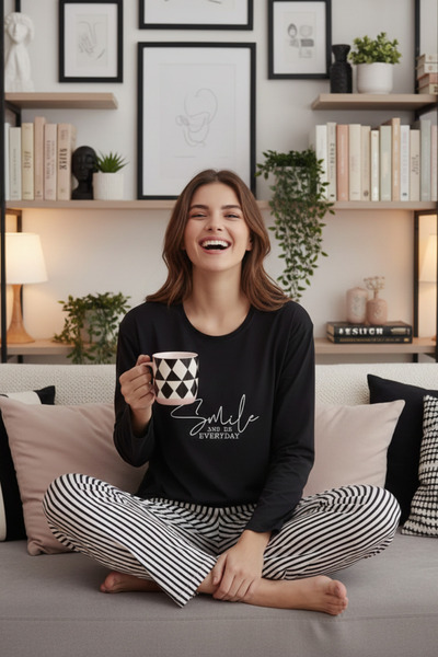 ELİTOL Smile Mood Women's Pajama Set